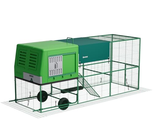 Durable Tall Plastic Large Chicken Coop with Run Outdoor - Easy Assembly Ajustable Portable Chicken House with Insulated Besting Boxes, Waterproof Cover, Clean Drawer, Mobile Wheels (Extend) - size: Extend