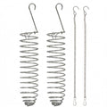 2 Pcs Spray Millet Treat Holder with Chains, Stainless Steel Bird Foraging Feeder Toy, Hanging Fruit Vegetable Basket for Parakeet Cockatiel Conure Macaw Parrot Cage Accessories (4-Pack Set)
