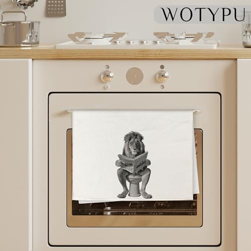 Lion Hand Gift Towels for Bathroom, Boys Kids Bathroom Decor, Funny Jungle Animal Lion on Toilet Decorative Hand Towels for Guest Bath Room Washroom Power Room Vanity Half Bath, 16x24 Inch - color: Lion