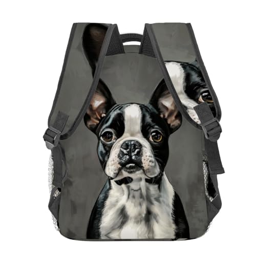 Boston Terrier Backpack Travel Backpacks Laptop Rucksack,School Bookbag for Women Kids Boys Girls,Dog Back Pack Accessories Bags,Ideal Gifts for Work, Outdoor Adventures - color: Color38