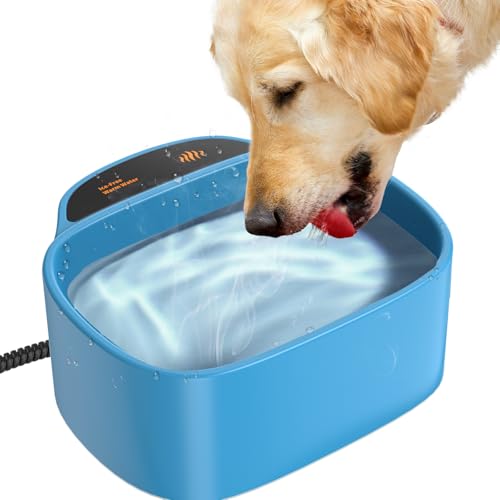 Heated Pet Bowl - KOKOPRO 2.5L for Dogs Cats, Heated Pets Bowl, Outdoor Water Bowl for Rabbit Chicken Duck Squirrel, 85 Ounces 35 Watts Feral Cat Feeding Station