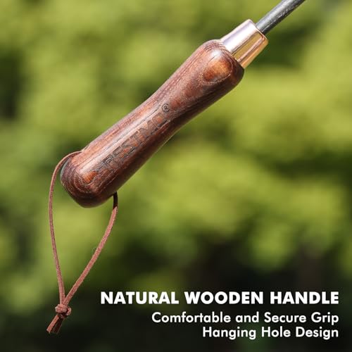 RESTMO Gardening Tools Set, 3-in-1, Carbon Steel, Wooden Handle, Brown | Heavy duty gardening tools kit. Includes trowel, transplanter, cultivator. Ergonomic wooden handle. Ideal gardening gifts. - size: Gardening Tool Set