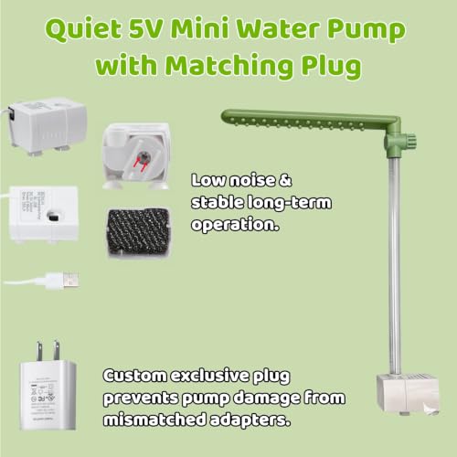 Automatic Bird Bath, Parrot Shower with Circulating Water, Green Pipe | Adjustable Water Flow, Indoor Parrot Bath for Cage with Plug for Parakeet Budgie Cockatiel Finches Cockatoo Pet Bird - color: green pipe