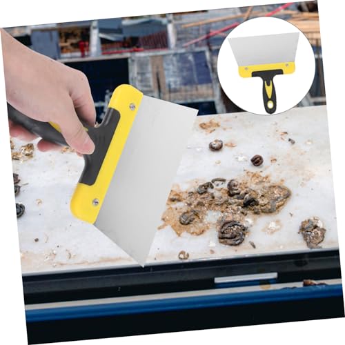 MERRYHAPY Stainless Steel Bird Poop Cleaner Bird Cage Cleaning Scraper with Wide Head and Ergonomic Handle for Droppings Removal on Patios Fences Cages and Outdoor Surfaces