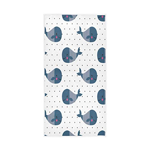senya Cute Cartoon Whales Hand Towel Ultra Soft Luxury Towels for Bathroom 30"x15" - color: Multi 4
