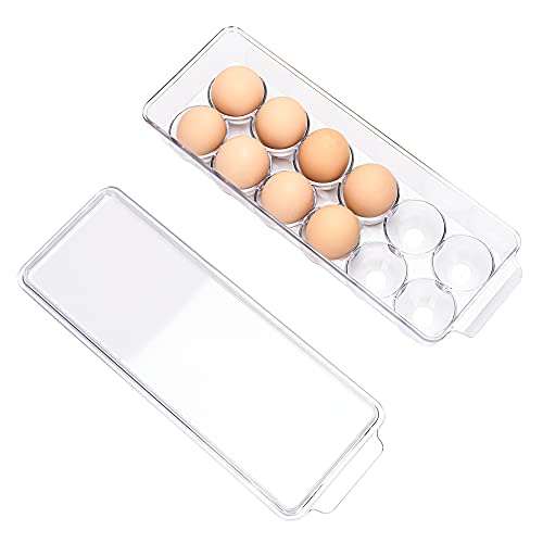 12 Eggs Holder for Refrigerator, Clear Egg Container for Fridge, Kitchen - size: 12 Eggs