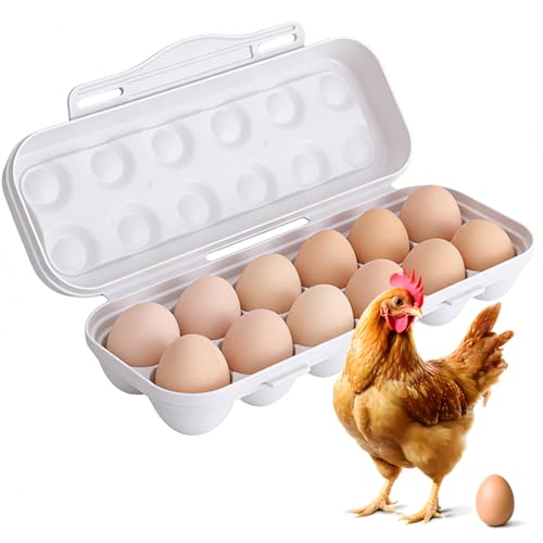 PhantomSky Large Capacity Outdoor Egg Holder, Plastic, Gray, 12 Eggs - color: #1-019 12 Eggs Gray