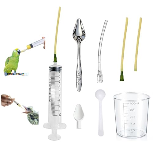 8 pcs Bird Feeding Syringe Set,Small Bird Pet Parrot Feeder Tubes | Measuring Cup,for Reusable,Milk Water,Liquid Food,Suitable for Parakeets,Cockatiels,Amazon Grey Parrots,Cockatoos,Macaws - color: #2