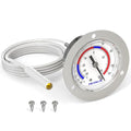MEANLIN MEASURE Vapor Capillary Refrigeration Thermometer with Stainless Steel Front Flange Mount, 2" Dial, 48" Capillary Length, Temperature Range -40-65°F/-40-20°C, Accuracy 2% - style: 1PCS