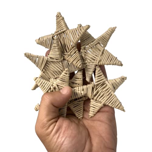 5061 Medium Vine Chew Stars Pk2- Handwoven Rattan Vine Star Bird Foot Toys, Chewable Fun, Lightweight, Versatile, Easy to Break Apart, Great for sm & med Size Birds Budgie Finch Canary Lovebird