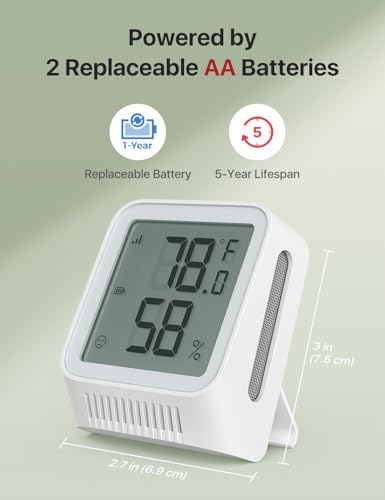 X-Sense Wi-Fi Thermometer Hygrometer with LCD, 3 Sensors & Base Station | LCD Digital Sensors Track Temp and Humidity with App Alerts and Data Export at No Cost for Home, Basement, and Wine Cellar - color: White, size: Digital, 3-Pack with 1 Base Station