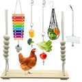 6 Packs Chicken Toys for Coop Accessries, Chicken Swing Toys for Chicken Hens, Chicken Xylophone Toys and Mirror, Vegetable Hanging Feeder, Veggies Skewer