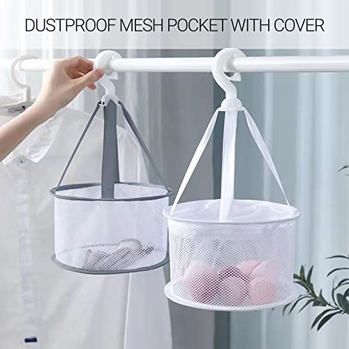 SooGree 2PCS Makeup Brush Dryer Hanging Mesh Rack Basket for Makeup Tool | For Makeup Tools Cleaning, Mini Cosmetic Brushes Sponges Drying Holder, Organizer, Beauty Egg Drying Net - color: Gray