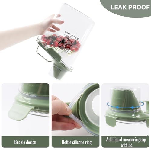 Dog Food Storage Container Airtight Portable Dog Food Container with Handled Lid and Pour Spout,Food Storage for Dog Dry Food Small Pet Food Container with Measuring Cup for Home, Travel,2.8L Green - color: GREEN-DOG