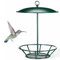 Bird Seed Cylinder Holder Wild Bird Feeder for Suet Cakes,Dark Green | Hanging Hanger with Roof, Metal Mesh Holds Round Suet Cakes, Attracts Backyard Wildlife to Garden Outdoor Feeding Station - color: Dark Green
