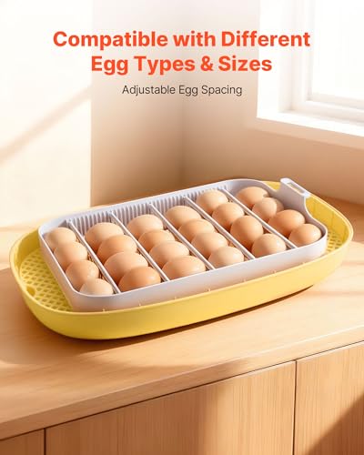 VEVOR 24 Egg Incubator, Automatic Egg Turner with LED Candler, Temperature & Humidity Control, 360° View Clear Window, Auto Water Refill, Poultry Eggs Incubators for Hatching Chicks Ducks Goose Quail - size: 24 Eggs