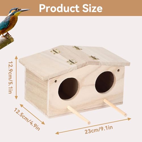 Parakeet Nesting Box, Bird House Wood Breeding Box Parrots Mating Box Bird House Budgie Pet Bird Nests House for Parrots Swallows Breeding Box Cage Birdhouse Accessories