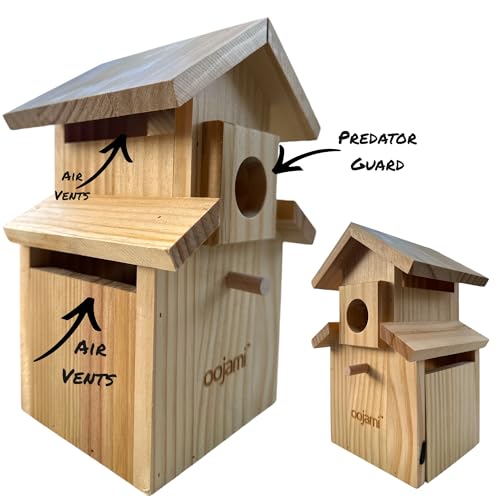 Bird House for Bluebird, Finch, Wren, Chickadee, Tree Swallow, Wild Birds, Woodpecker, Outdoor Nesting Box, Easy-to-Open (Unfinished DIY) - style: Unfinished DIY