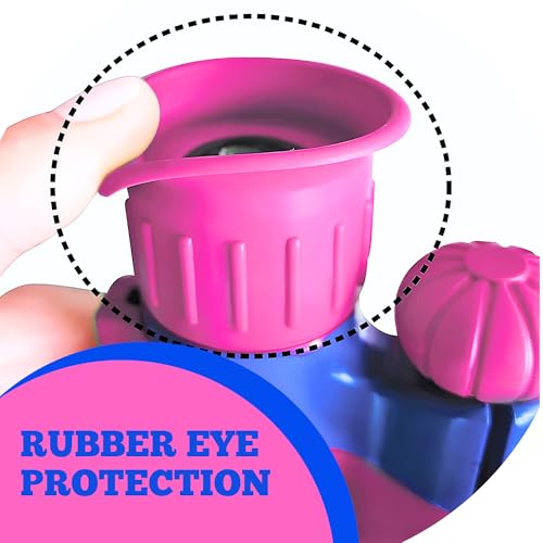 Kids Binoculars Ages 3-12, 8x21 Compact Shockproof Pink | bird watching, camping, hiking, stargazing, includes carry case, neck strap, compass, carabiner, high resolution optics - color: Pink/Blue