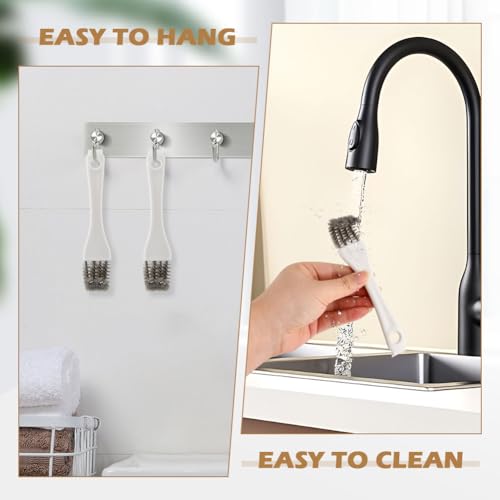 Bird Cage Cleaner Brush Kit with Long Handle, 2Pcs | Double-headed Design Bird Poop Remover Cleaning Tool Accessories, for Parakeet Small Animal Cage and Bird Cage Perch Cleaner