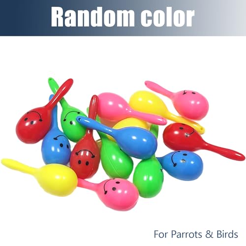 Parrot Toys Bird Foot Toys with Rattles for Small Birds 15 Pack | Parrot foot toys with rattles for conures, cockatiels, parakeets, lovebirds and other small to medium birds. Colors may vary.
