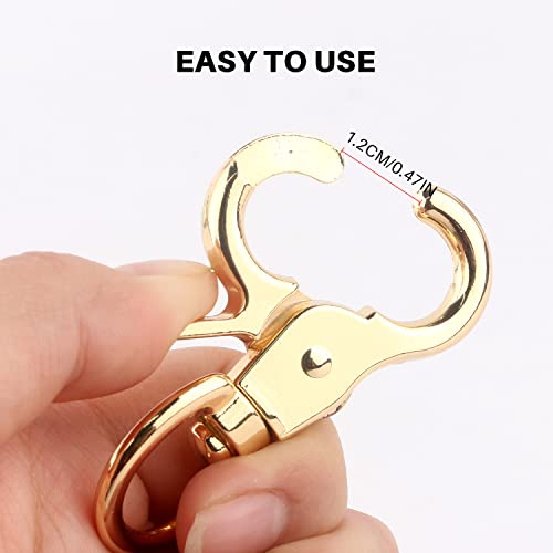 15PCS Trigger Snap Hooks, 360 Degree Heavy Duty Snaps Swivel Lobster Clasps,Swivel Claw Clips for Pet Cages,Dog Leash,Camera Straps,Snap Hook Purse - color: Gold-15pcs