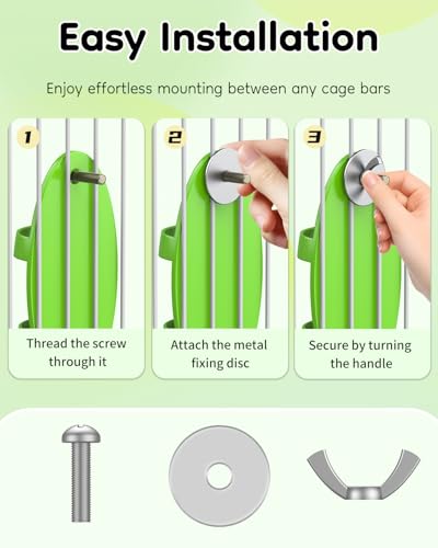 Pawfly 2 Pcs Bird Cuttlebone Holder, Cuttlefish Bone Parrot Feeding Rack, Hanging Bird Feeder with Perch, Plastic Holder for Fruits Vegetables Treats, Feeding Rack for Cockatiels