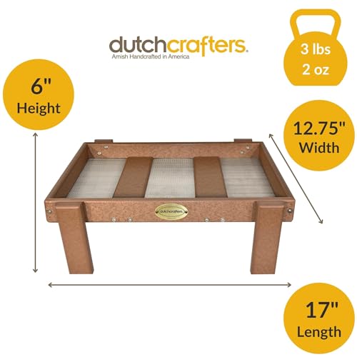 DutchCrafters Amish American Made Platform Bird Feeder, Free Standing Ground Bird Feeders for Outdoors, Feeder for Wild Birds, Chicken, Squirrel, Gift for Birdwatchers (Cedar with Reinforcement) - color: Cedar with Reinforcement