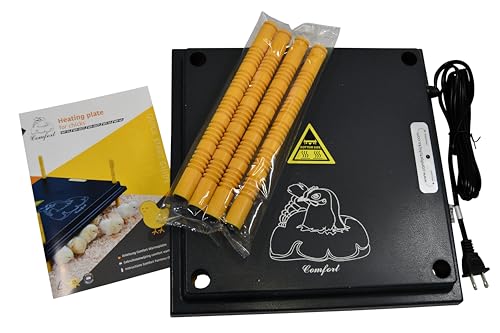 Chick Brooder Heating Plate & Anti-Roost Cone Set - Warms Up to 20 Chicks - 22 Watts (12x12)