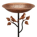Metal Bird Bath for Outdoors, 32’’Tall 11.5’’ Diameter 2.4’’ Deep Iron Birdbaths for Outside Garden Yard Decor, Upgraded 5-Prong Base Freestanding Bird Feeder Bowl with Stake 0.8 Gallon - size: 2.4'Deep