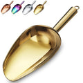 Gold Ice Scoop, Fashion Ice Cream Scoop, Premium Stainless Steel Cookie Scoop, Dog Food Scoop, Sturdy Flour Scoop, Utility Candy Scoop, Dishwasher Safe (8oz/9 Inch) - color: 3. Gold