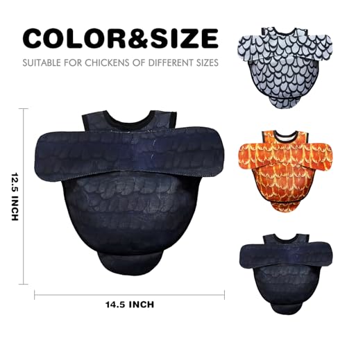 Hen Apron Chicken Saddle for Hens, Extended Shoulder Protection, Adjustable Straps, Anti Pecking & Rooster Mating Protection, Durable Feather Back Protector for Laying Hens(Black) - color: Black