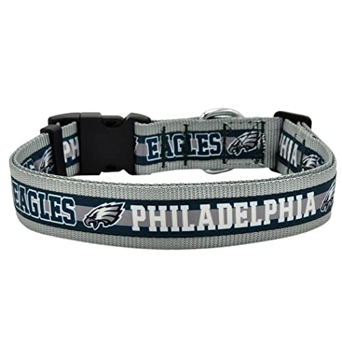 Pets First NFL Philadelphia Eagles Licensed PET COLLAR, Large - Heavy-Duty, Strong, and Durable Dog Collar. Available in 31 Football Teams and 4 Sizes - color: Philadelphia Eagles, size: Large