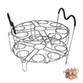 304 Stainless Steel Stackable Egg Steamer Rack Holds 18 Eggs | Double-layer Wire Steaming Rack & Skewers with Heat-Resistant Handles for 6qt/8qt Pressure Cooker Grilling - color: Double-layer Stackable