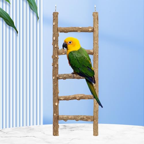 Natural Pepper Wood Parrot Ladder - Bird Climbing & Chewing Toy, Cage Accessory for Parrots, Parakeets, Cockatiels - size: 15.7 × 3.9 Inch