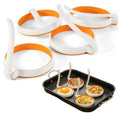Silicone Fried Egg Cooker Rings Set,Nonstick,Easy to Use&Clean, 4-pack, Round Egg Mold for Cooking Pancake,Breakfast Sandwich, fit McMuffin Biscuit,Griddle Egg Ring for Frying Eggs
