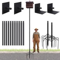Yaocom 2 Pack 12ft Telescoping Bat House Purple Martin House Pole - Supports 5kg, Anti-Oxidation Steel with Heavy Duty 5-Claw Base & 2 Mounting Platforms, Outdoor Use