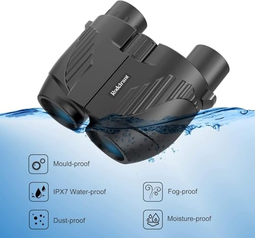 20X25 Compact Binoculars for Adults,Large Eyepiece Waterproof Binocular,Easy Focus Small Binoculars for Bird Watching,Hiking and Concert,Black