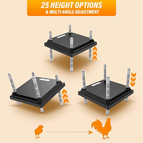 Brooder Heater for Chicks, 10”x10”Chicken Breeding Heating Plate Brooder Heating Heater Adjustable Height Chicken Incubator Heating Lamp Rutin Chicken Brooder Suitable for 15 Chicks (Dark)