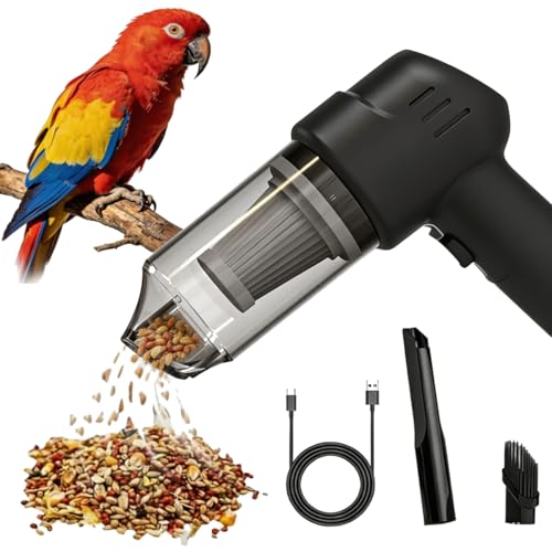 Bird Food Electric Separator & Cage Cleaner, Portable | Portable USB Vacuum with 2 Suction Speeds, Pet Hair/Dust Collector for Eraser Shavings, Car & Computer Keyboard