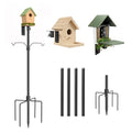 79 Inch Bird Feeder Pole Kit, 5-Prong Base, Hanging Hook | Heavy-Duty Metal Pole, for Bird Houses, Garden Décor, Backyard and Patio Use - size: 79 inch