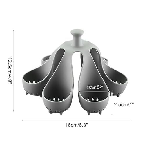 Eggs Boiler Rack, 6-Slots Silicone Egg Cooker with Anti-Scald Handle, Poached Egg Maker for Making Soft or Hard Boiled Eggs