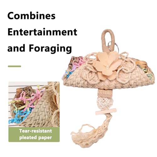 Parrot Chew Toys Set - Natural Wood & Loofah Toys with Plant-Based Dyes, 3 Pack Bird Chew Toys for Cockatiels, Conures & Small Parrots for Cage Enrichment (3 Pieces of Green Series) - color: 3 pieces of green series