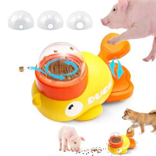 Interactive Treat Dispenser Toy for Cat Enrichment Toys to Play with, Dog Duck-Shaped Treat Toy, Duck Treat Dispenser for Dogs Cat Slow Feeder Food Puzzle, Mental Stimulation and IQ Training