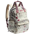 Diaper Bag Backpack Corduroy Multifunction Baby Fashion Travel Pack office Laptop Bag - color: Purple White Flower