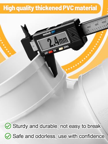 Automatic Chicken Feeder No Waste - 6.6 Pounds Large Capacity Heavy Duty PVC Pipe Hanging Chicken Feeder, Poultry Gravity Feed Port for Chicken Long Feeding - color: White-1 set