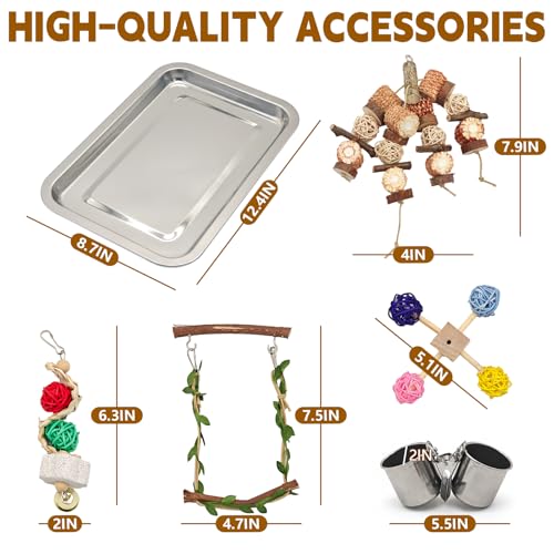 Large Natural Wood Bird Perch Playground for Small Parrots Budgies Conures Lovebirds