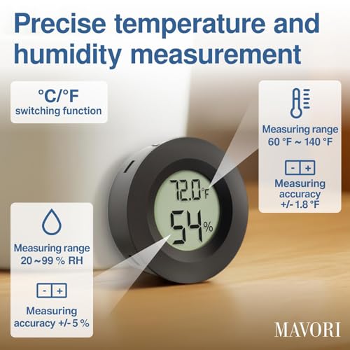 3 x Digital Hygrometer Thermometer for Indoor – Mini Humidity Meter with Accurate Sensor Temperature and Humidity Monitor for Home, Humidor, Reptile Tank – Fahrenheit (℉) /Celsius(℃)