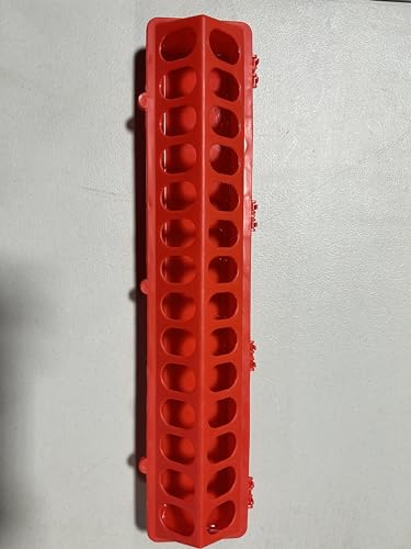 Flip Top Poultry Quail Pheasant Feeder Trough Large Baby Chick Plastic Feeder No Waste Spill Proof for Birds (Red) - color: Red