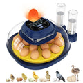 18 Egg Incubator for Hatching Eggs with Automatic Turning, Digital Temperature & Humidity Control, Built-in Egg Candler & Auto Water Refill, 360° Clear View for Chicken - color: Deep Blue+Yellow